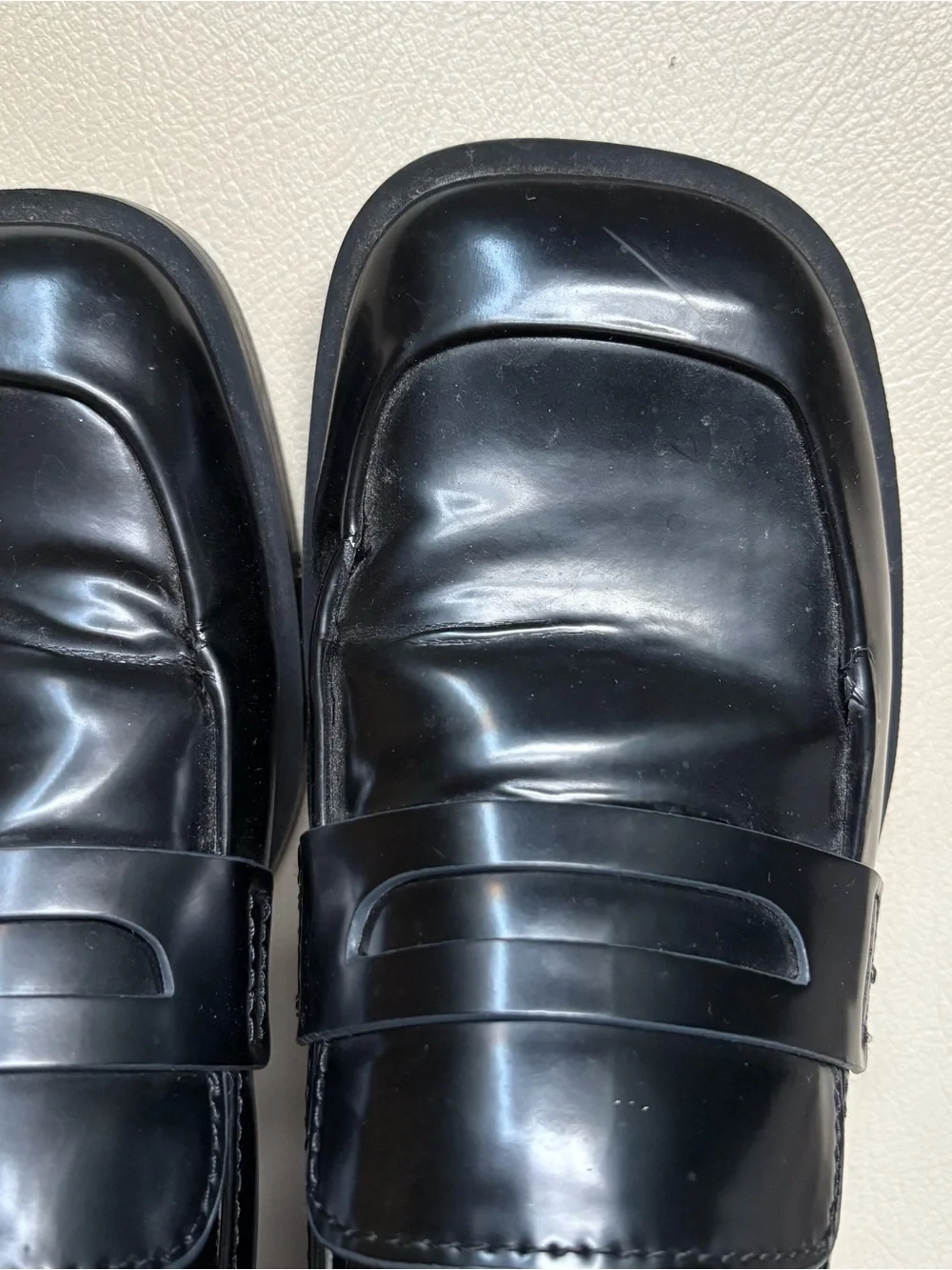 Charles & Keith Black Square Toe Loafers